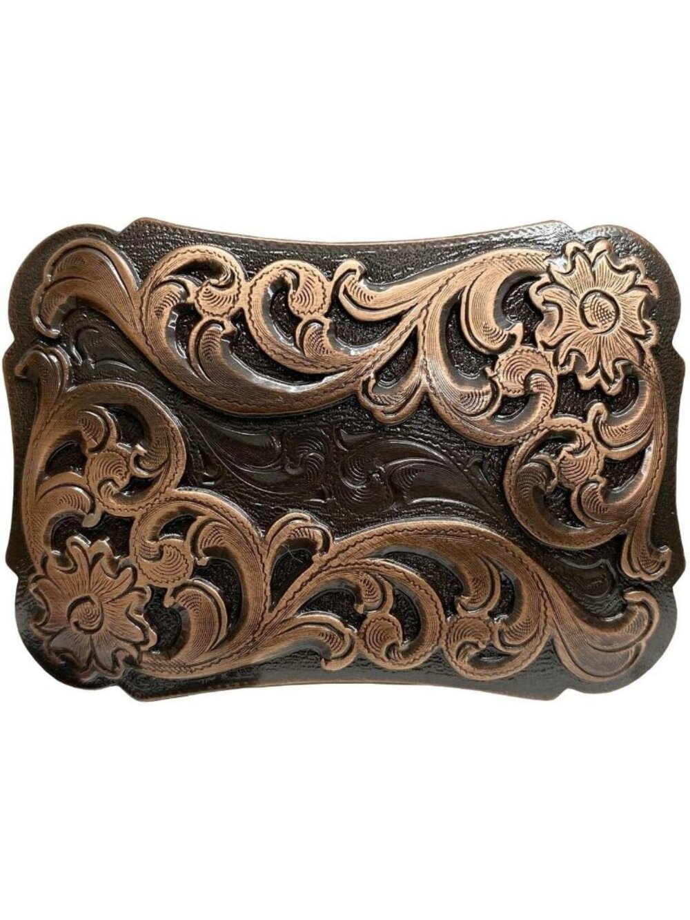 Men's Copper Floral Dogs Birds Star Replacement Belt Buckle Fit 1-1/2"(38mm) - Picture 1 of 6
